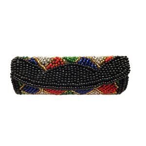 Vintage Beaded Lipstick Case with Mirror